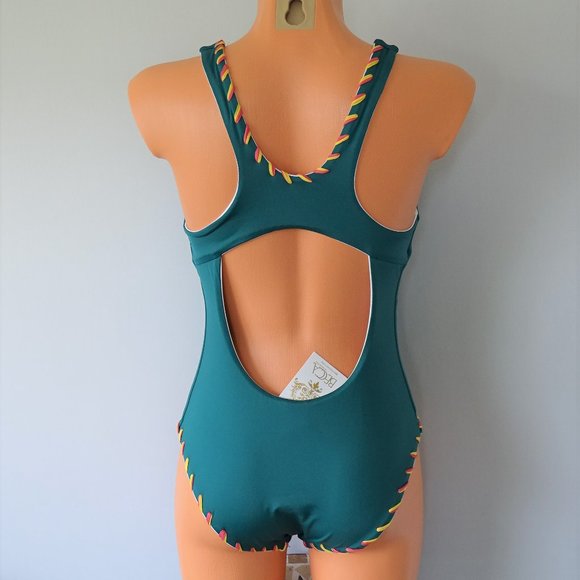 Becca 1 Piece Camille Reversible Fern Swimsuit NWT - Picture 3 of 4
